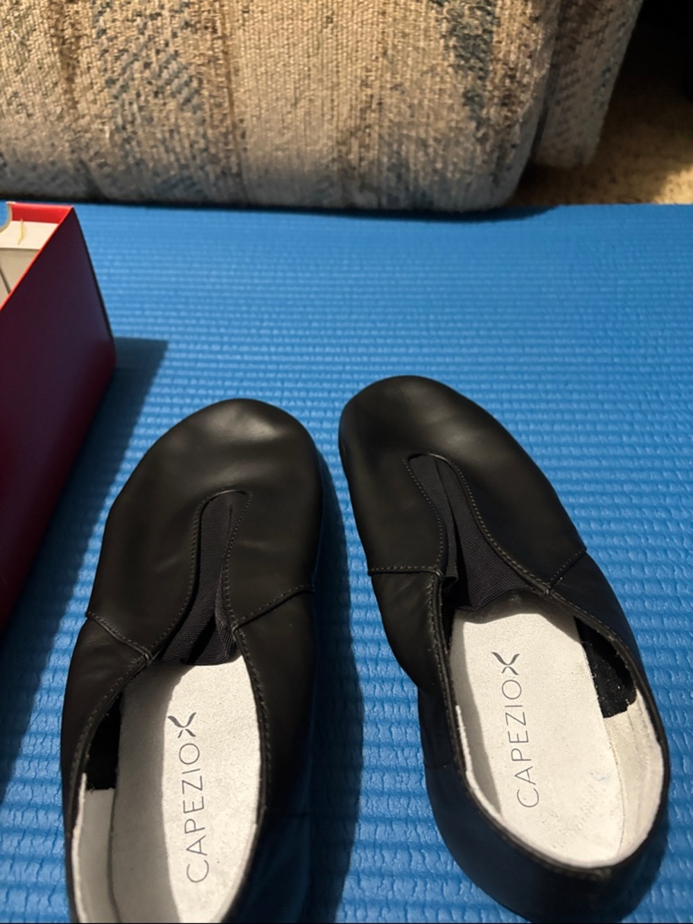 Capezio Black Slip-On Leather Dance Shoes